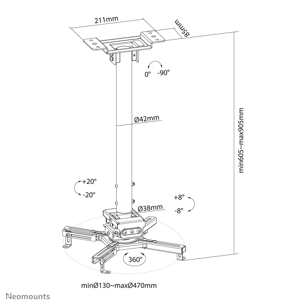 Neomounts by Newstar projector ceiling mount